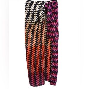 NWOT Asos Geometric Print Knotted Midi Skirt